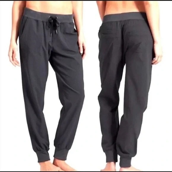Athleta Pants - Athleta City Lined Jogger Pants Womens 8 Black Sweatpants Stretch Drawstring Gym